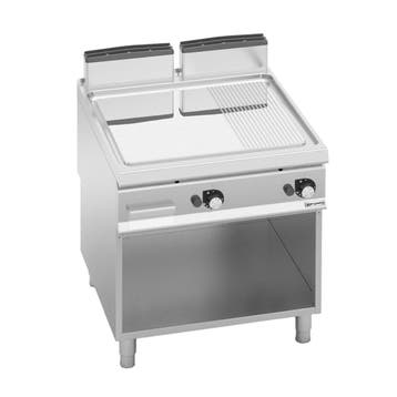 GGM Gastro | Gasbakplaat - 20kW - Glad/geribbeld - met open, Verzenden