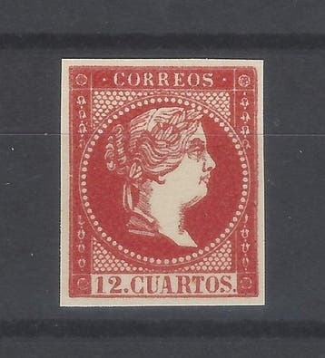 Spanje 1855 - Niet uitgegeven: Isabel II - kleurverandering, Gestempeld