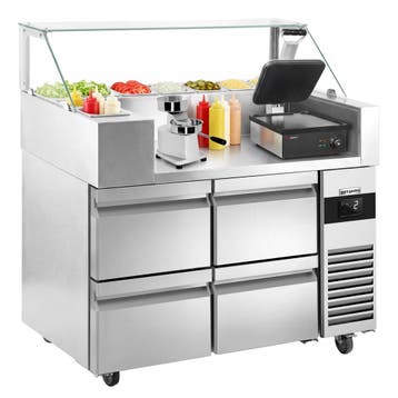 GGM Gastro | Saladette - 1210x700mm - 4 lades - voor 9x GN |, Verzenden, Nieuw in verpakking