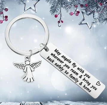 1 x Engel sleutelhanger “May angels fly with you”, Ophalen of Verzenden, Nieuw, Bedel