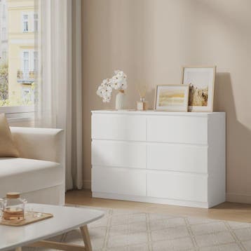 Witte Ladekast met 6 Lades - 100x69x36cm - Opbergkast voor W, Huis en Inrichting, Verzenden, Nieuw