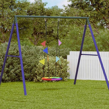 vidaXL Nestswing Blauw 60 x 60 x 180 cm Polyester, Kinderen en Baby's, Verzenden, Nieuw