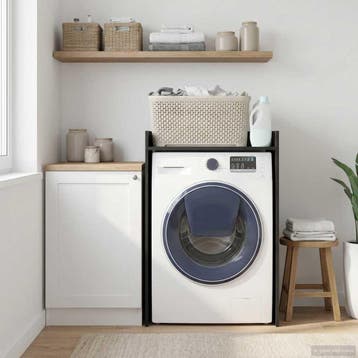 vidaXL Wasmachinekast Zwart Eiken 67,5 x 48 x 97 cm Bewerkt, Huis en Inrichting, Kasten | Overige, Verzenden, Nieuw
