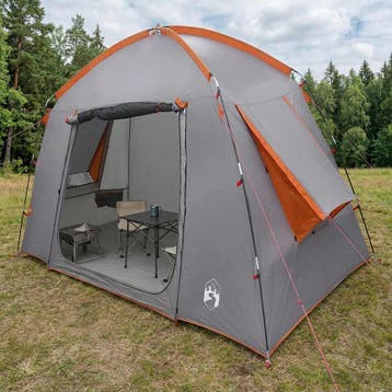 vidaXL Huisje Tent Grijs en Oranje 210 x 210 x 138 cm, Verzenden, Nieuw, Tot en met 2