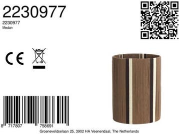 Light & Living Medan - Lampenkap - Ronde vorm - Bruin -, Verzenden, Nieuw