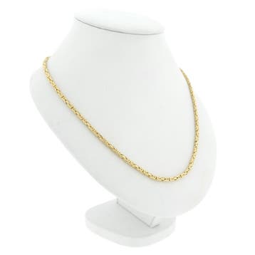Gouden vierkante koningsketting, Sieraden, Tassen en Uiterlijk, Ophalen of Verzenden, Gebruikt, Goud, Goud