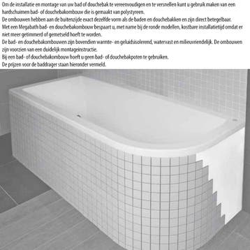 Ligbad Martinique 180X80X44 Cm, Ophalen of Verzenden, Nieuw