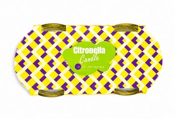 Citronella kaars in glazen kom set van 2 stuks Geel, Verzenden, Nieuw