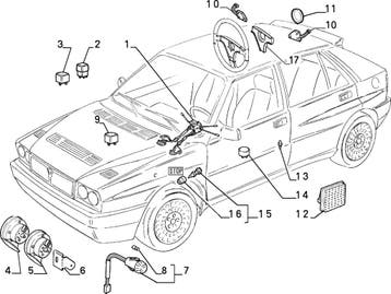Knpperlicht spatbord Delta Integrale EVO zwart Lancia Delta, Verzenden, Nieuw