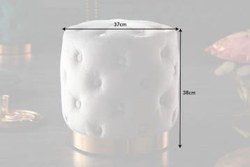 Design kruk MODERN BAROK 37cm edel grijs goud fluweel, Ophalen of Verzenden, Nieuw