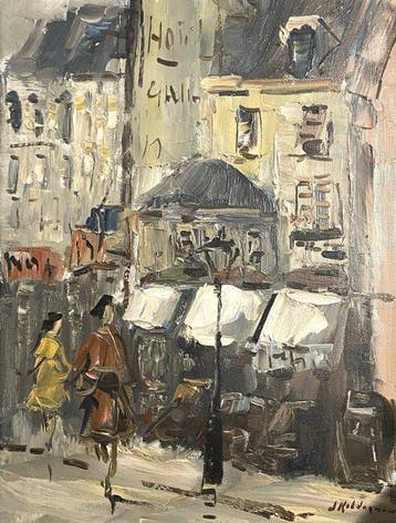 Jan Kelderman (1914-1990) - Stadsgezicht Parijs