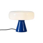 Retro tafellamp blauw met wit - Knop, Verzenden, Nieuw, Glas, Retro