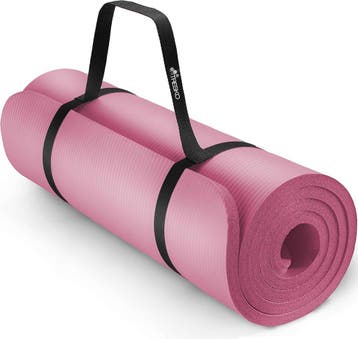 Yogamat - Fitness mat - Sportmat - Yoga mat extra dik - Roze, Verzenden, Zo goed als nieuw