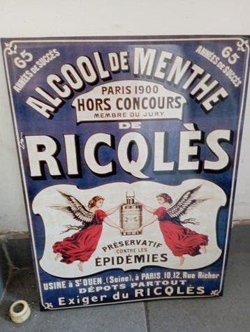 Ricqlès pepermuntalcohol - Ricqles - Emaille plaat - Metaal