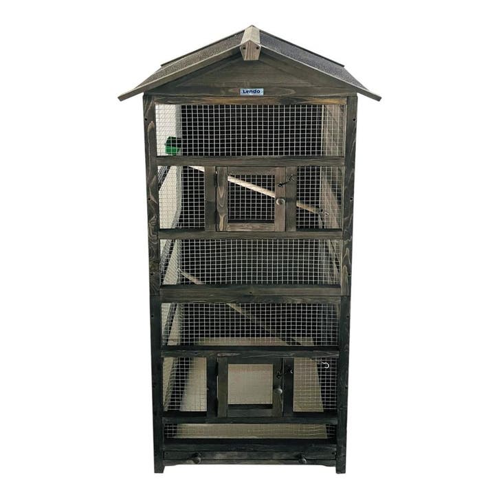 Volière | Vogelkooi | Vogelhok | 70x57x164cm | Grijs | Hout, Dieren en Toebehoren, Vogels | Hokken en Kooien, Nieuw, Verzenden