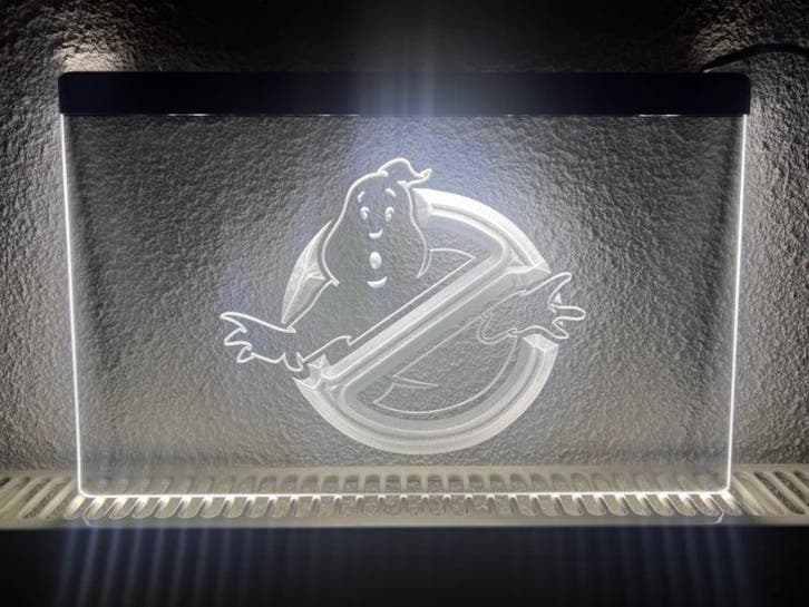 Ghostbusters neon bord lamp LED  verlichting reclame lichtba, Verzamelen, Merken en Reclamevoorwerpen, Nieuw, Verzenden