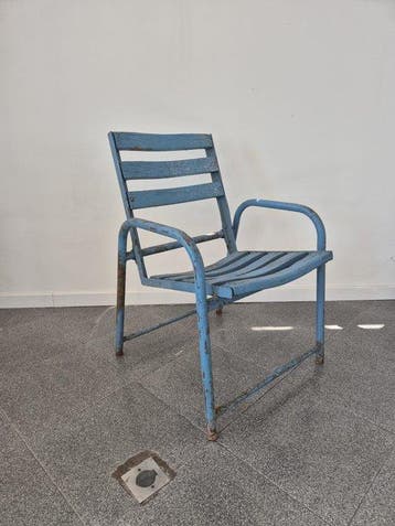maison Tordo - Stoel - IJzer - Blauwe stoel uit Nice, Antiek en Kunst