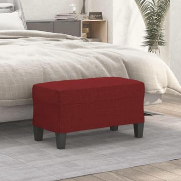 vidaXL Bankje 70x35x41 cm stof wijnrood, Verzenden, Nieuw, Stof, Minder dan 150 cm