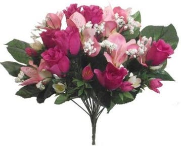 Rouwboeket Zijden Roos Beauty Rosebud met Alstroemeria 38 cm, Ophalen of Verzenden, Nieuw