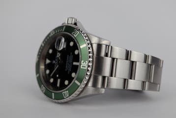Horloge Rolex Submariner Date Kermit 01/2008 Full set, Staal, Gebruikt, Polshorloge, Ophalen of Verzenden