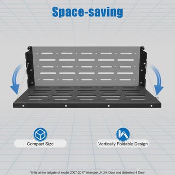 Opvouwbare Achterklep Tafel en Bagagerek voor Jeep Wrangler, Verzenden, Nieuw