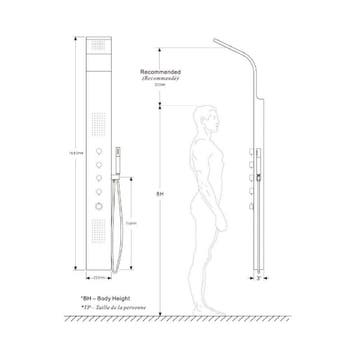 Enki Rvs Douchekolom + Thermostaatkraan, Doe-het-zelf en Verbouw, Ophalen of Verzenden, Nieuw