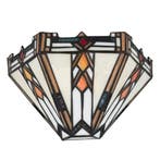 Tiffany wandlamp – Geometrisch Art Deco – B 25 × H 14 cm, Verzenden, Nieuw