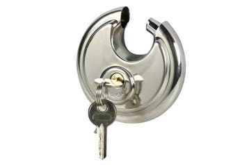 Discus hangslot RVS | 70 en 90mm | schijfslot met sleutels, Ophalen of Verzenden, Nieuw