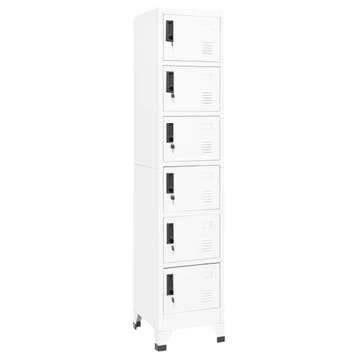 vidaXL Lockerkast 38x40x180 cm staal wit, Verzenden, Nieuw