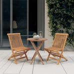 vidaXL 3-delige Tuinset massief teakhout, Tuin en Terras, Verzenden, Nieuw, Hout, Tuinset