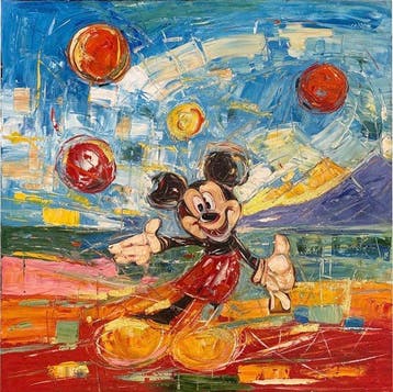 Nguyn V.L (1993) - Mickey 17 Vintage 80 80 cm - No