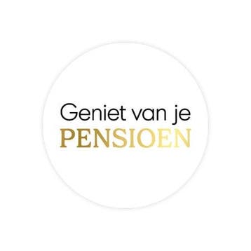 30x sticker  Geniet van je PENSIOEN (Per 30 stuks), Ophalen of Verzenden, Nieuw, Meerdere stickers