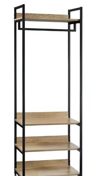 Houten kledingkast met kledingrail en planken, Huis en Inrichting, Kasten | Kledingkasten, Nieuw, Verzenden