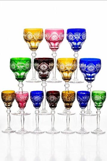 Nachtmann - Wijnglas (14) - meerkleurig geslepen kristal -