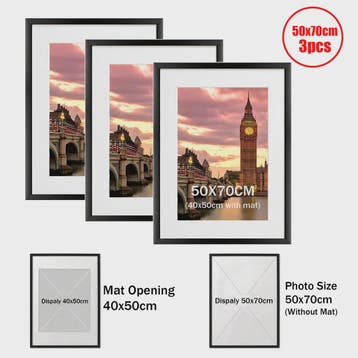 Moderne Zwarte Aluminium Fotolijst 40x50cm - Stijlvol Ophang, Verzenden, Nieuw
