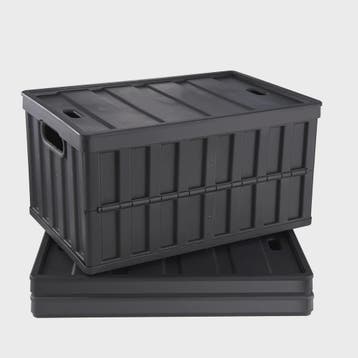 Set van 3 Opvouwbare Opbergkratten met Deksel - 45L & 65L, Verzenden, Nieuw