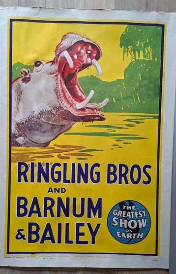 unknown - Rare Original Vintage Circus Poster – Ringling