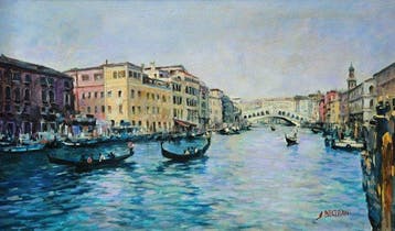 José Beltran (1952) - Venise, le Pont du Rialto, le Grand