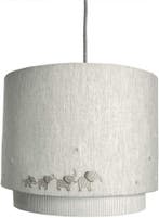 Grijze Lampenkap Kinderkamer | Katoen | Laatste Stuk!, Huis en Inrichting, Lampen | Lampenkappen, 25 tot 50 cm, Rond, Nieuw, Ophalen of Verzenden