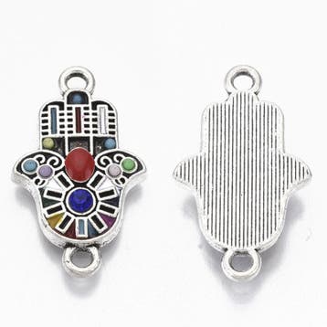 1 x Hamsa Hand van Fatima verdeler met resin emaille en e..., Ophalen of Verzenden, Nieuw, Tussenstuk of Tussenkraal