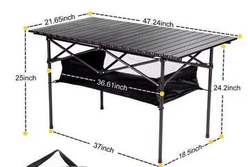 Lichtgewicht Opvouwbare Campingtafel met Netopberging, Verzenden, Nieuw