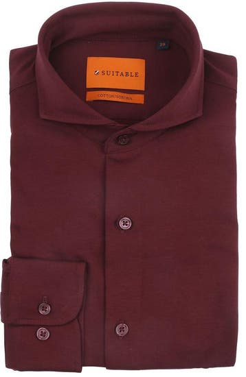 Suitable Sorona Overhemd Wine Rood maat 43 Heren, Verzenden, Nieuw, Rood, Suitable