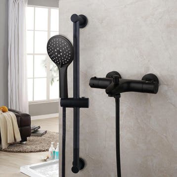 Thermostatische badkraan met glijstang zwart, Verzenden, Nieuw, Kraan