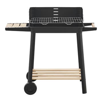 Houtskool BBQ Ari met zijpanelen 78x86x30 cm zwart en houtkl, Verzenden, Nieuw