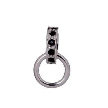 Charms Hanger met Zwarte Strass 925 Sterling Zilveren Bed..., Ophalen of Verzenden, Nieuw, Bedel