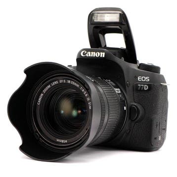 Canon EOS 77D + EF-S 18-55mm f/4-5.6 IS STM Compact + EW-63C, Nieuw