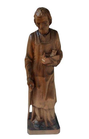 Snijwerk, Holzfigur - Hl. Josef mit Hobel und Säge - 51 cm -