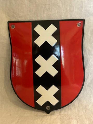Emaille bord - het wapen van Amsterdam - Emaille bord -