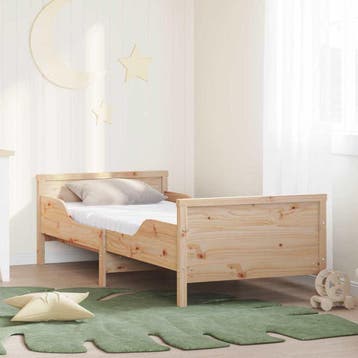 vidaXL Bedframe met uitschuifbaar matras Bruin 80 x 200 cm, Verzenden, Nieuw, Bruin, Hout