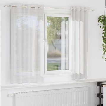 vidaXL Gordijnen voile met doorvoertules 2 st wit, Verzenden, Nieuw, Wit